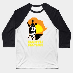 Bantu Nation Africa Zulu Shield Safari African Sunset Baseball T-Shirt